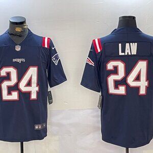 Ty Law Navy Jersey Stitched For Men Youth